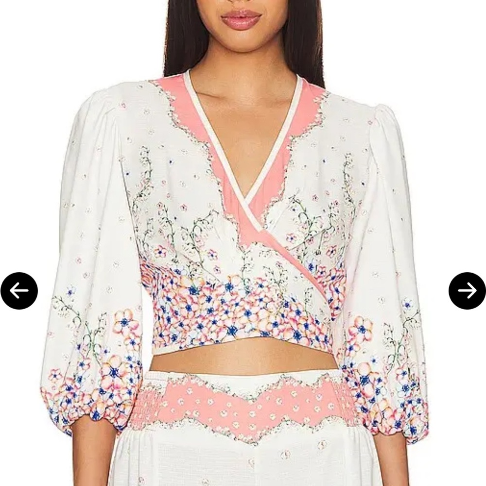 Agua Bendita x Asia Cropped Wrap Blouse